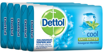DETTOL SABUN MANDI ANTI BAKTERI COOL BDD 5x105g