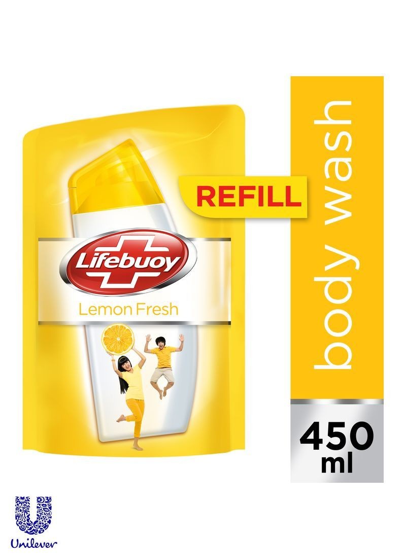 LIFEBUOY SABUN MANDI CAIR REFILL LEMON FRESH PCH 450mL