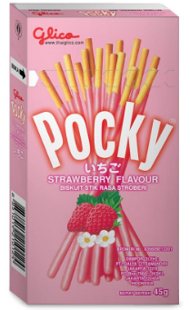 GLICO BISCUIT POCKY STRAWBERRY BOX 45g