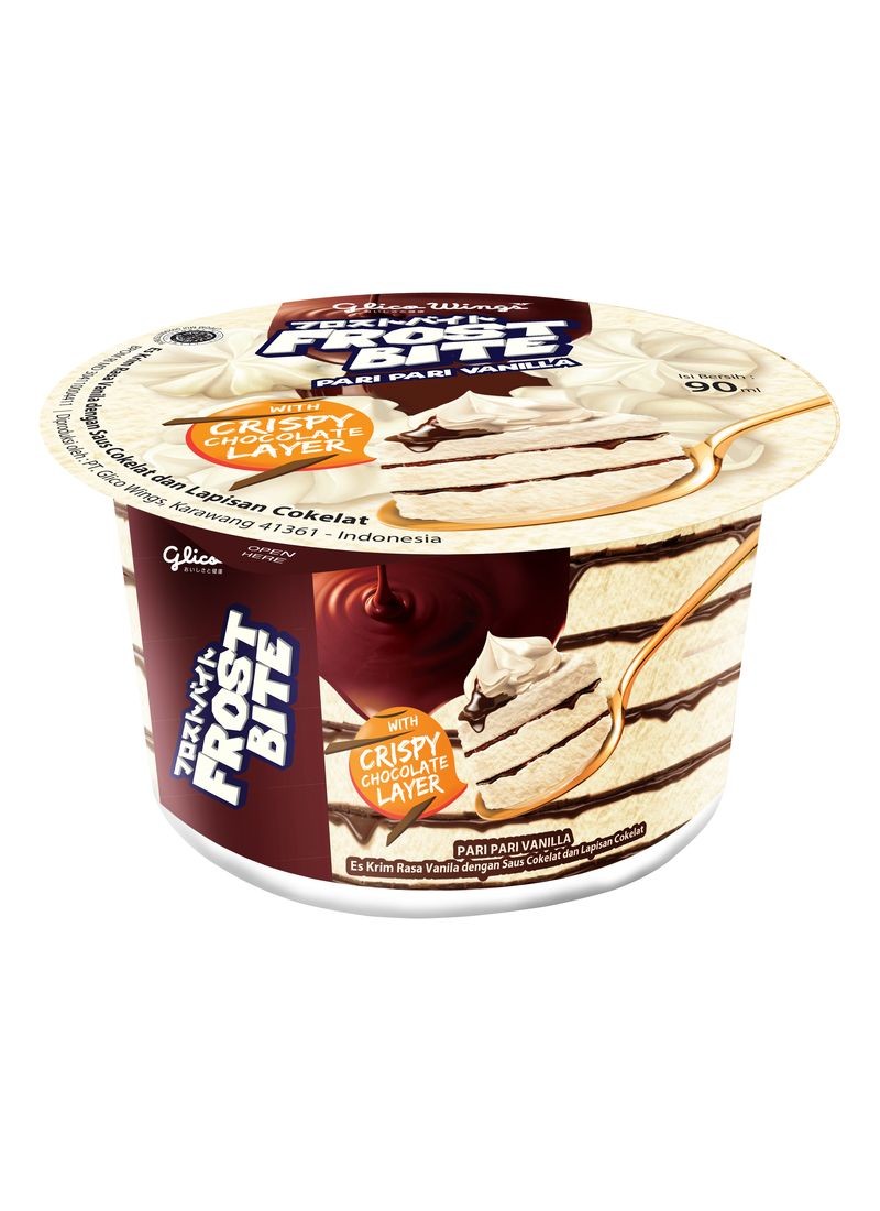 GLICO WINGS ICE CREAM FROST BITE PARI PARI VANILLA MOCA CUP 90mL