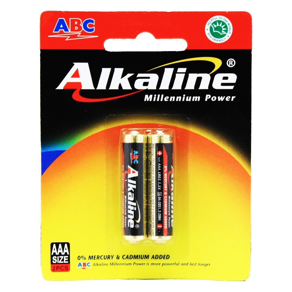 ABC BATTERY ALKALINE AAA/LR03/2S MILLENNIUM PWR PCK