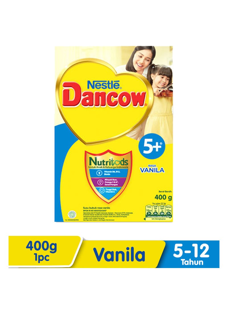 DANCOW SUSU BUBUK 5+ CLCN PROBIO VANILA BOX 400g