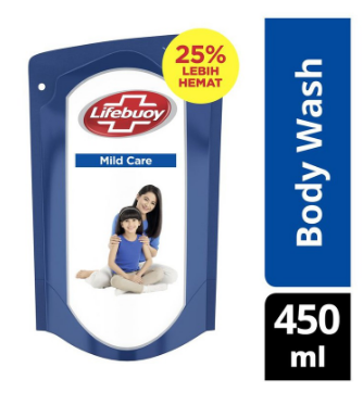 LIFEBUOY SABUN MANDI CAIR REFILL WHITE PCH 450mL