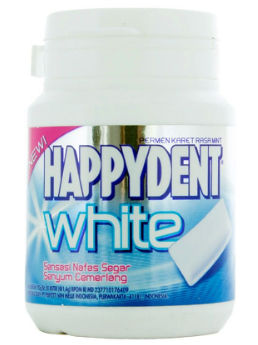 HAPPYDENT WHITE CHEWING GUM 44S BTL 61.6g