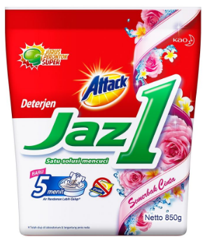 KAO ATTACK DETERGENT POWDER JAZ 1 SEMERBAK CINTA PCK 900/850g