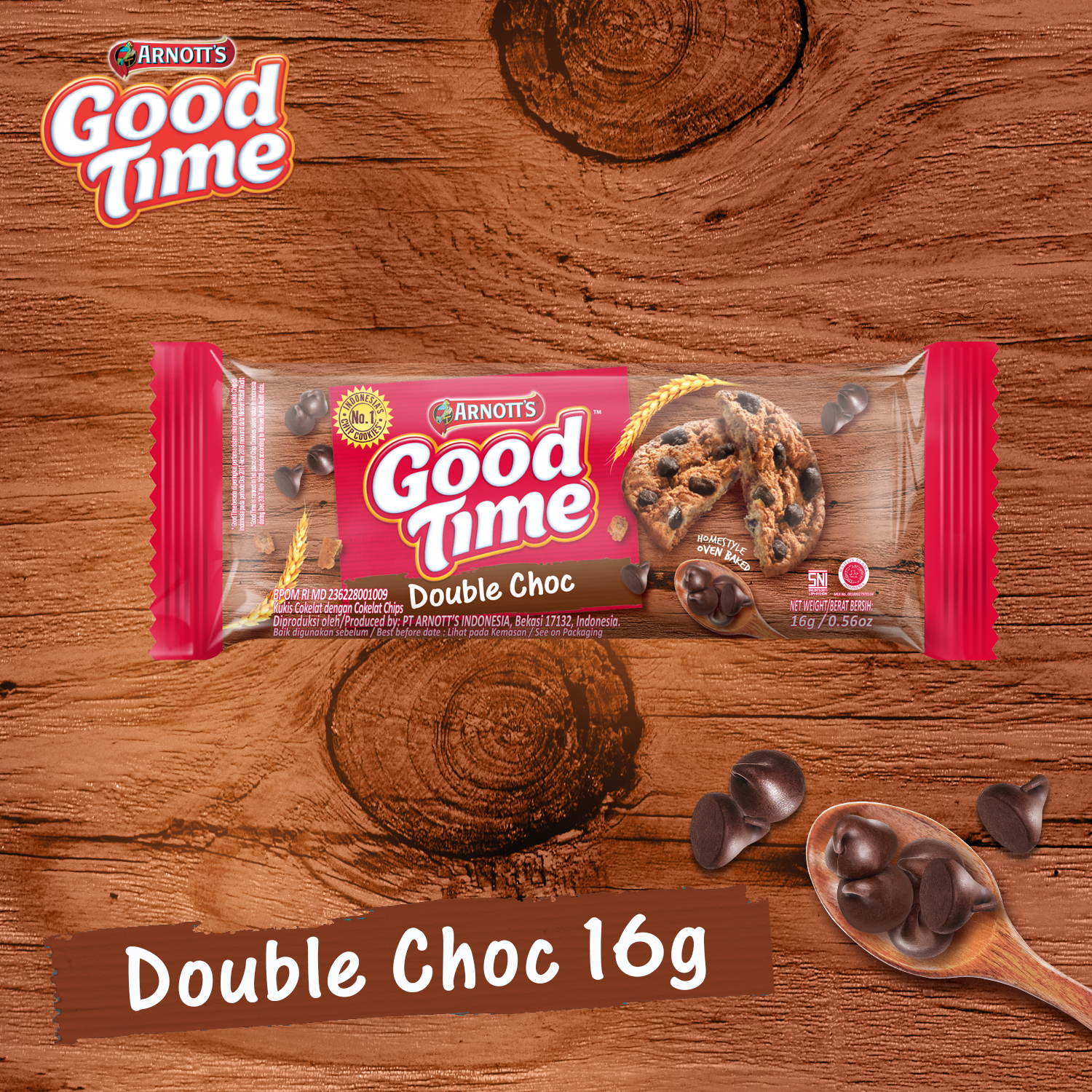 GOOD TIME COOKIES DOUBLE CHOC PCK 16G