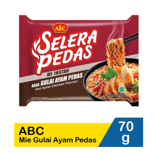 ABC MIE REBUS SELERA PEDAS GULAI AYM.PEDAS PCK 70g