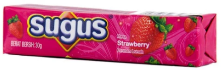 SUGUS CANDY STICK STRAWBERRY BTG 30g