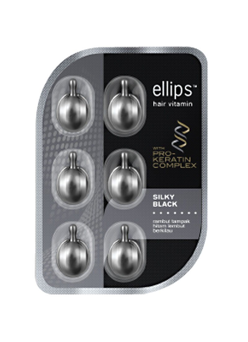 ELLIPS HAIR VITAMIN SHINY BLACK PCK 6X1mL