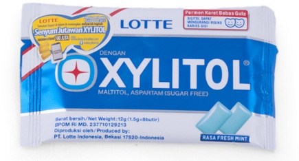 LOTTE CHEWING GUM S/F XYLITOL FRESH MINT PCK 12g