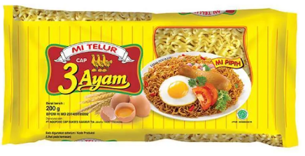 3 AYAM MIE TELOR KUNING PCK 200g
