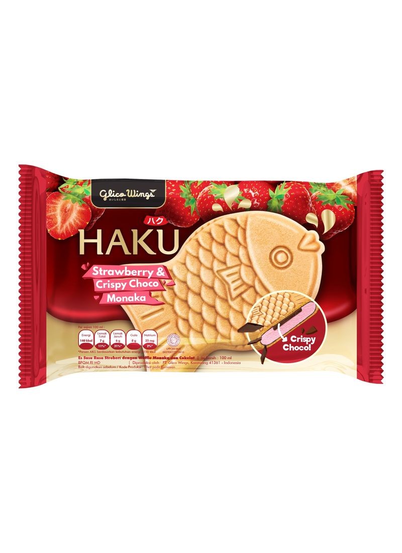 GLICO WINGS ICE CREAM HAKU MONAKA STRAW&CRSPY CHO PCK 100ml