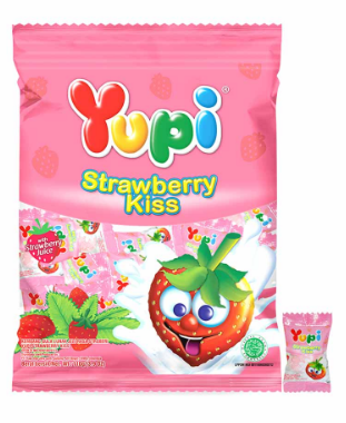 YUPI CANDY STRAWBERRY KISS PCK 120g