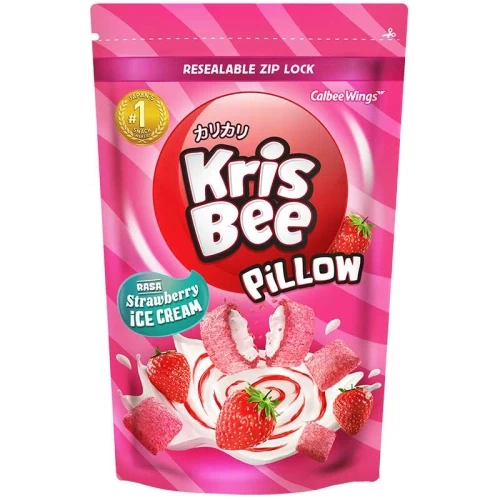 KRISBEE SNACK PILLOW STRAW ICE CREAM PCH 110g