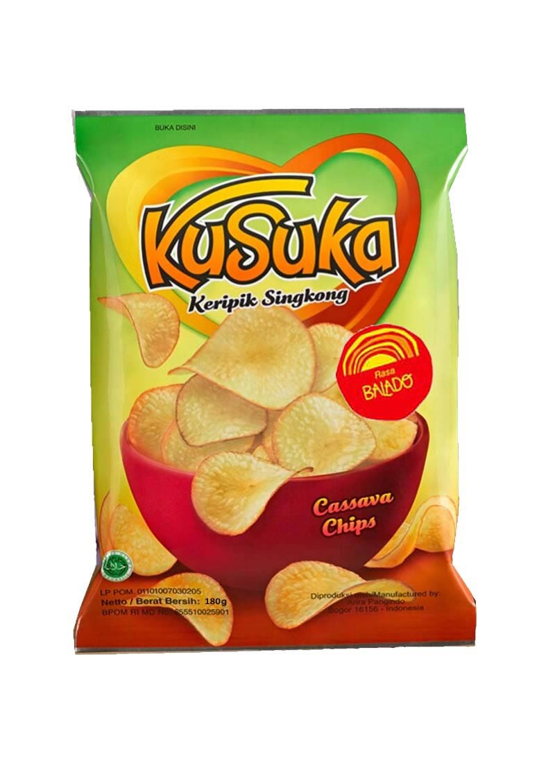 KUSUKA KERIPIK SINGKONG BALADO PCK 180g