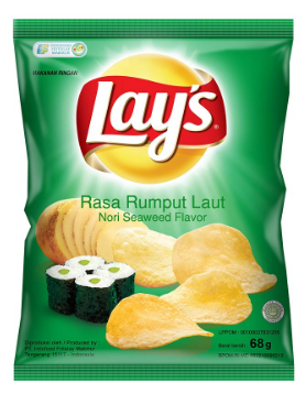 LAYS SNACK POTATO CHIPS NORI SEAWEED PCK 68g