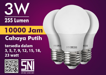 MYLED LAMPU LED BULB 3 WATT