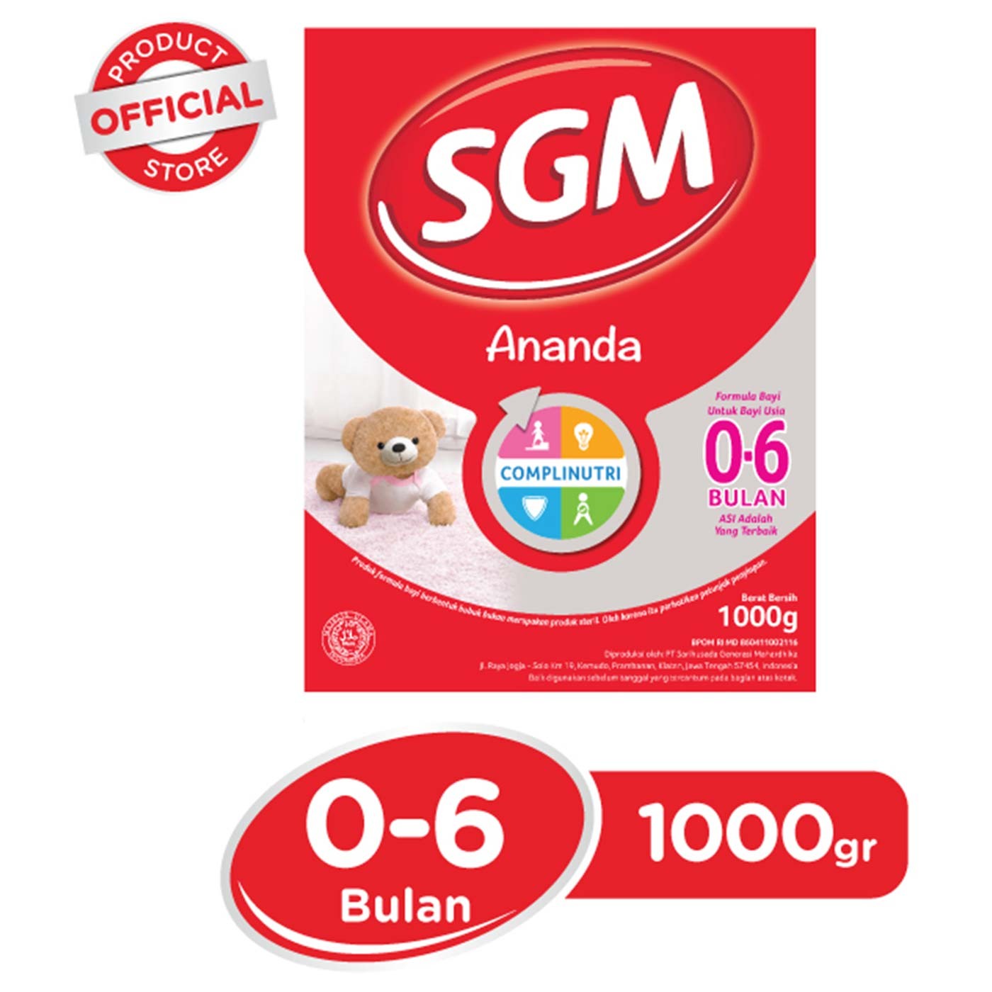 SGM ANANDA 0-6 SUSU FORMULA BAYI PRESINUTRI BOX 1000g