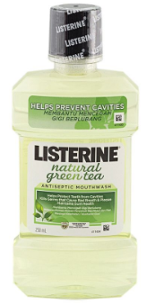 LISTERINE MOUTHWASH ANTISEPTIC NATURAL GREEN TEA BTL 250mL