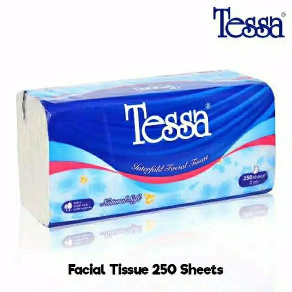 TESSA INTERFOLD FACIAL TISSUE 250S BAG