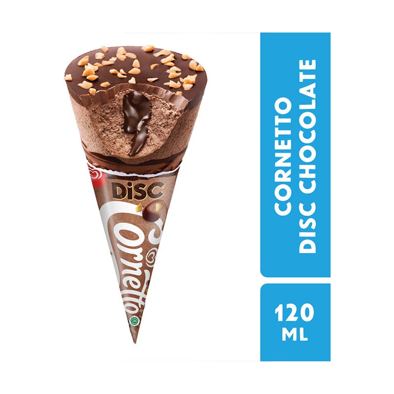 WALLS ICE CREAM CORNETTO DISC CHOCOLATE PCS 120mL