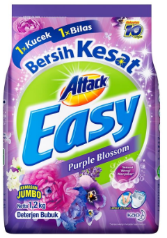 KAO ATTACK DETERGENT POWDER EASY PURPLE BLOSSOM BAG 1.2kg
