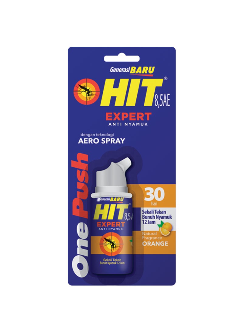 HIT EXPERT OBAT NYAMUK ONE PUSH ORANGE KLG 10mL