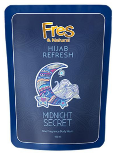 FRES & NATURAL BODY WASH MIST HIJAB REFRESH MIDNIGHT SECRET PCH 450mL