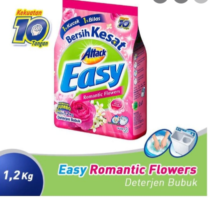 KAO ATTACK DETERGENT POWDER EASY ROMANTIC FLOWER BAG 1.2 kg