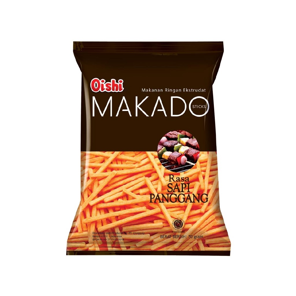 OISHI SNACK STICK MAKADO SAPI PANGGANG PCK 70g