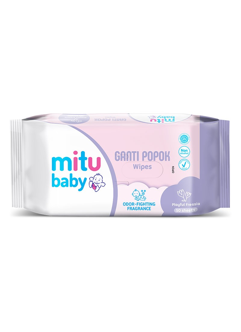 MITU BABY TISSUE GANTI POPOK PURPLE PLAYFUL FRESSIA PCK 50S